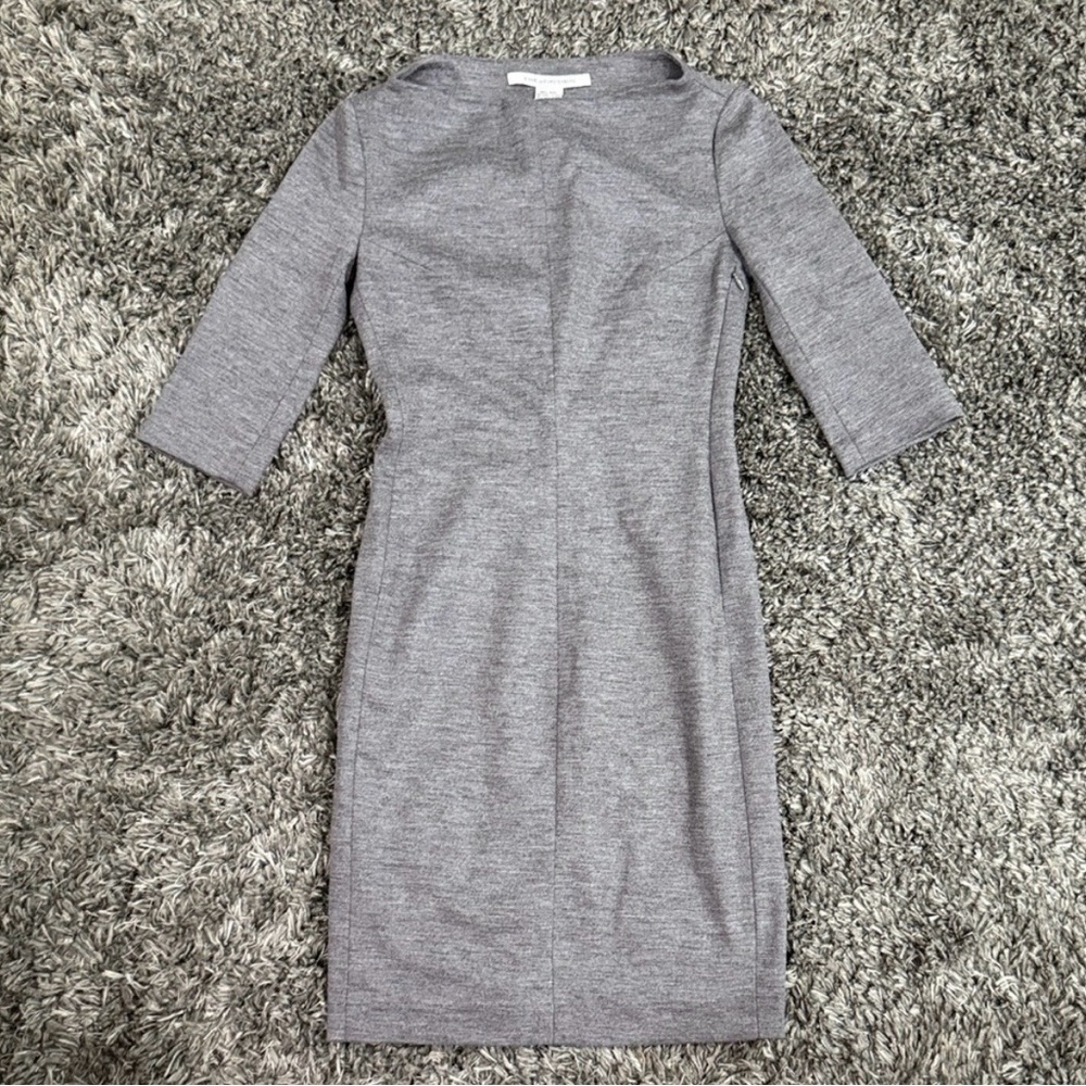 Diane Von Furstenberg Women's Wool Half-Sleeve Dress in Charcoal, Size O